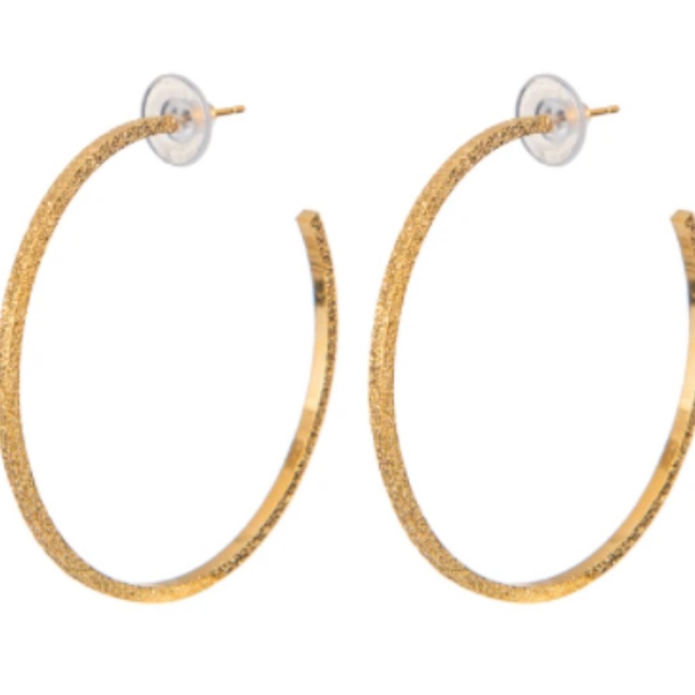 Erin Metallic Hoop Earrings (Gold)